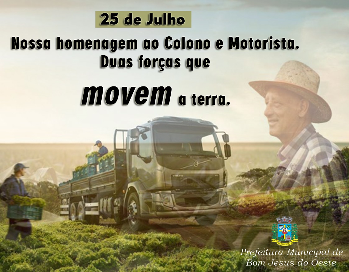 Feliz dia para Colonos e Motoristas. Obrigado pelo crescimento e  desenvolvimento proporcionado. – Prefeitura Municipal de Ibirubá